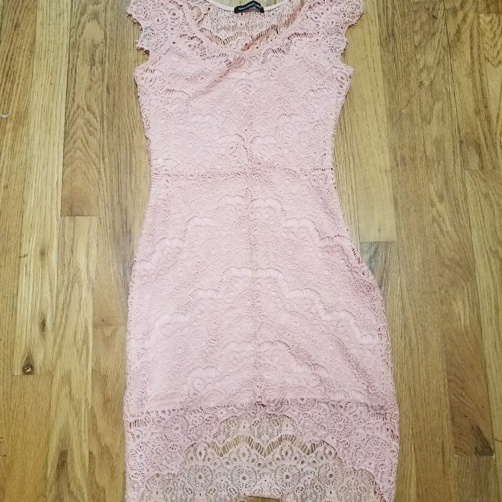 You Are Not Alone Peach Lace Dress